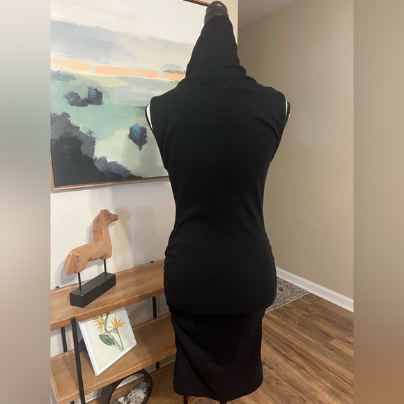 Michael Stars Macy Black Sleeveless Turtleneck Bodycon Stretch Dress Medium - Picture 7 of 15